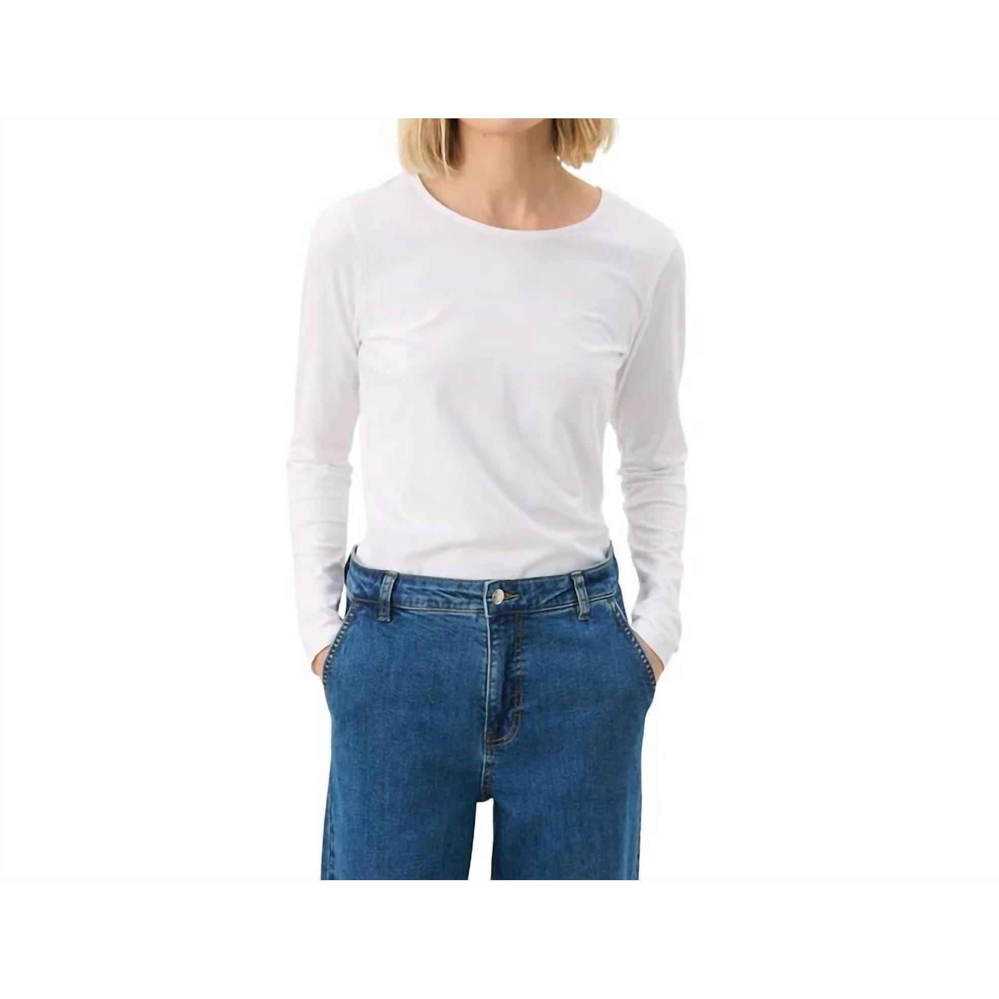 New Part Two Women's Nemajas Long Sleeve Tee In Bright White